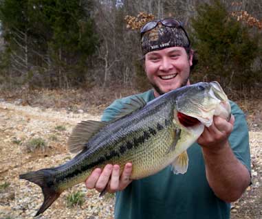 Dustin Brown from Springfield, Mo. caught and released this monster largemouth on March 13, 2007. The 6-pound, 11-ouncer was hauled in from Table Rock Lake.