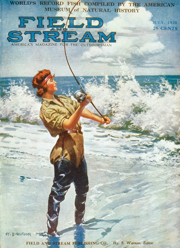 cover, woman, vintage, F&S, fishing, beach