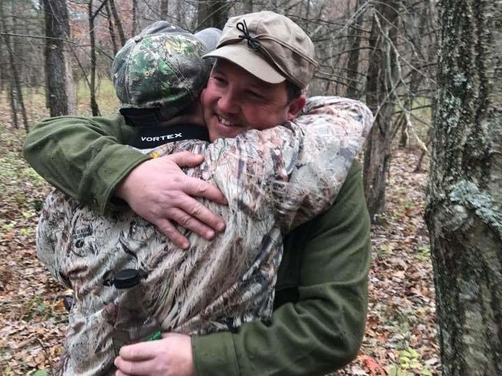 Father and Son successfully tracked whitetail buck.