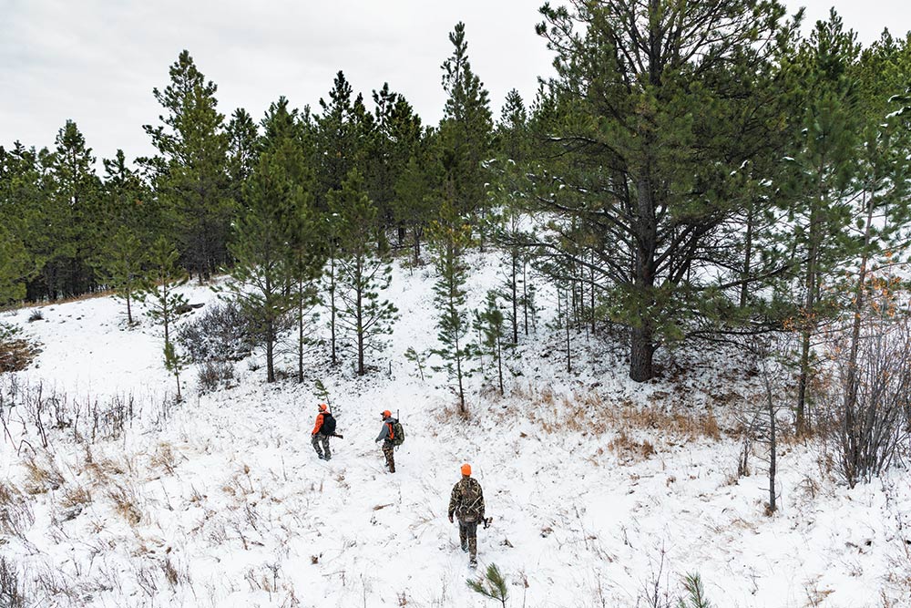 hunting durfee hills in snow