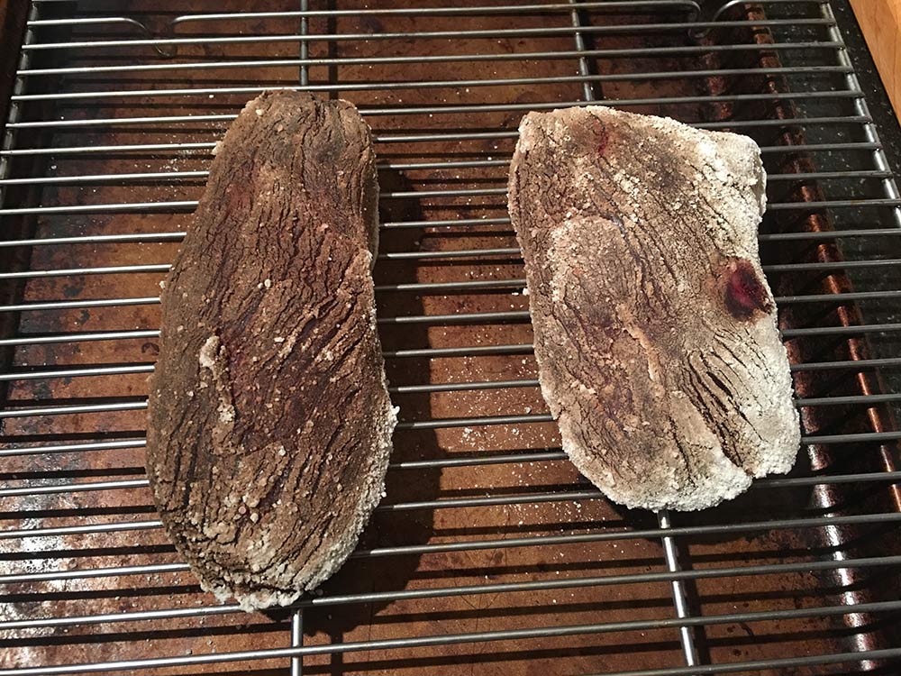 Wild game steaks after three days of koji dry-aging