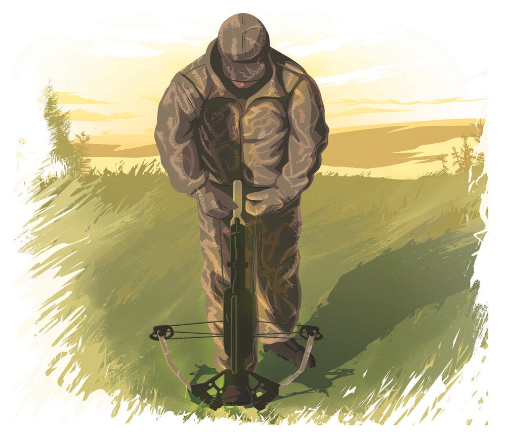 Crossbow hunting illustration