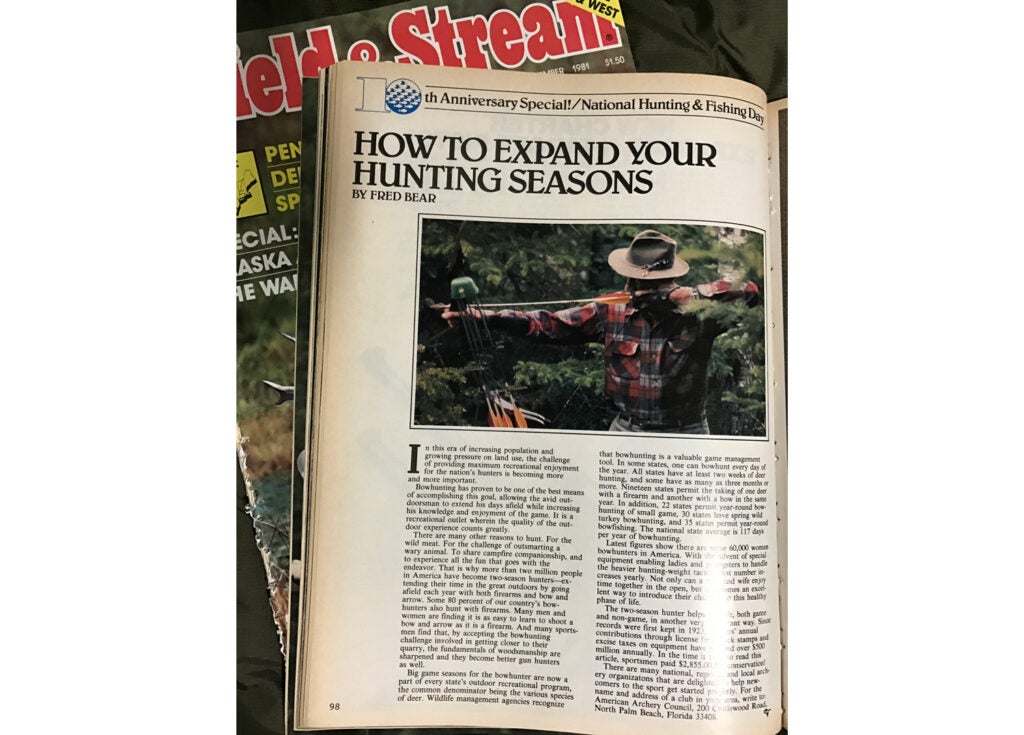 fred bear; field & stream magazine; September 1981