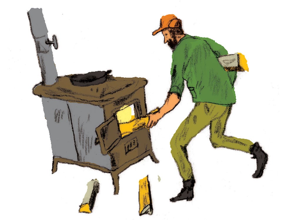 wood stove illustration