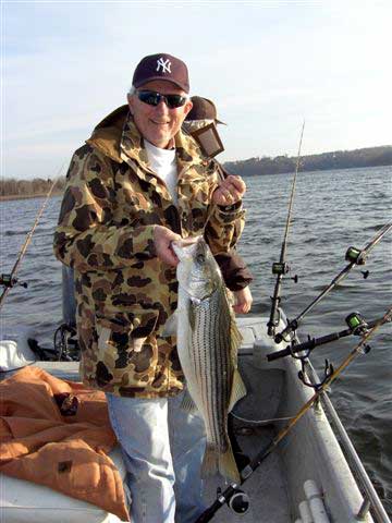 Rollie Cornelson caught this stripper while fishing at Beaver Lake, Ark., a trip he got as a present for his 70th birthday.