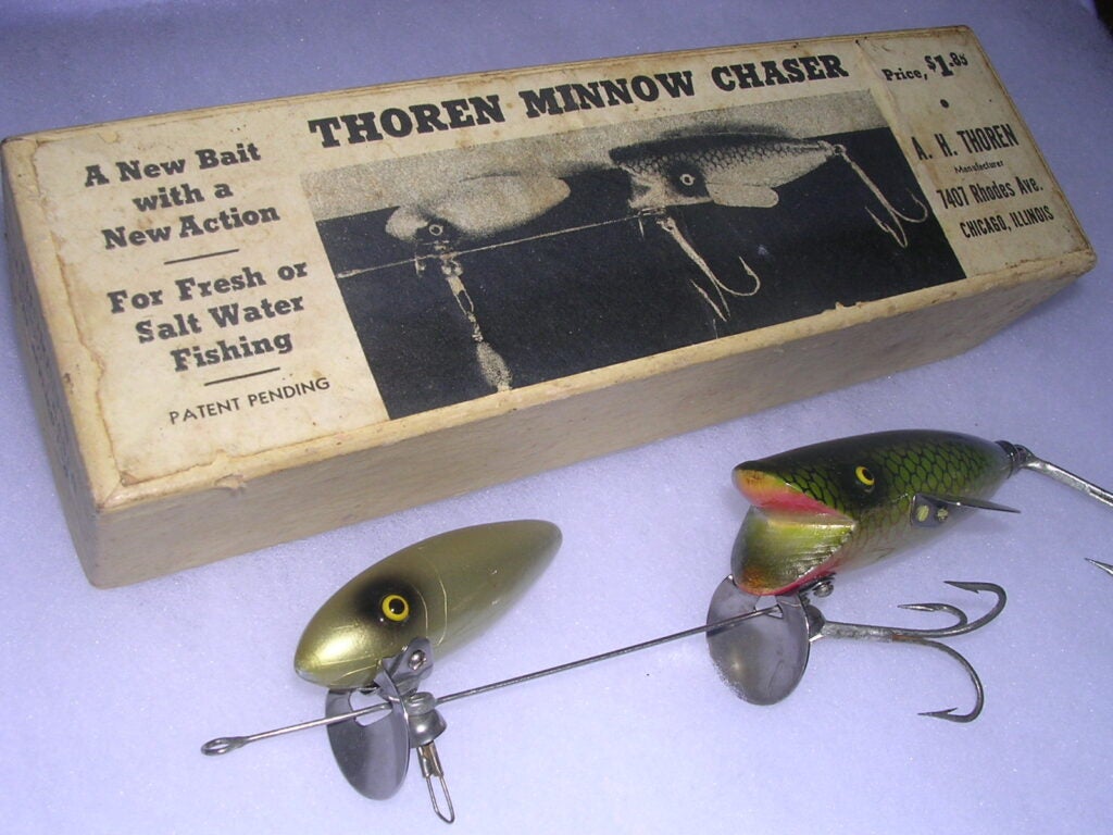 The Thoren Minnow Chaser was designed to mimic a fish chasing a fish.