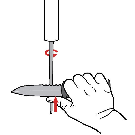diy serrated knife sharpen step 2