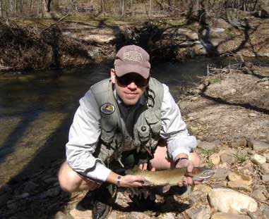 While flyfishing the Lower Mountain Fork River in Broken Bow, Okla., Douglas George caught this 17-inch rainbow.
