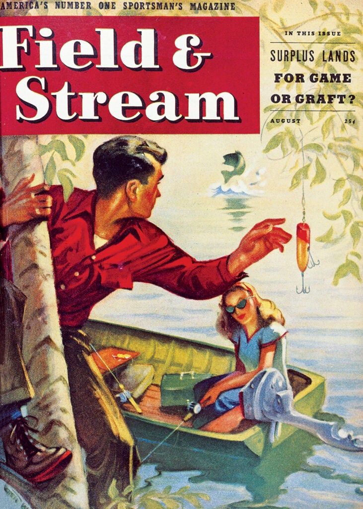 women, vintage, cover, F&S, fishing, boat
