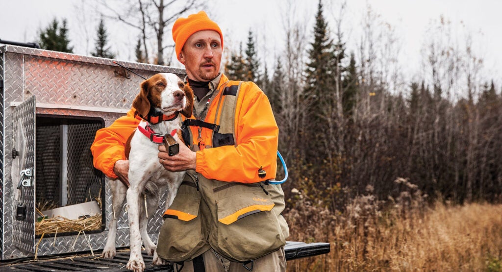 Hunting Guide Tim Winslow and hunting dog