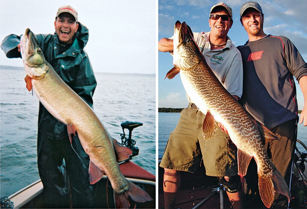 muskie guide shows off two muskies—the fish of 10000 casts