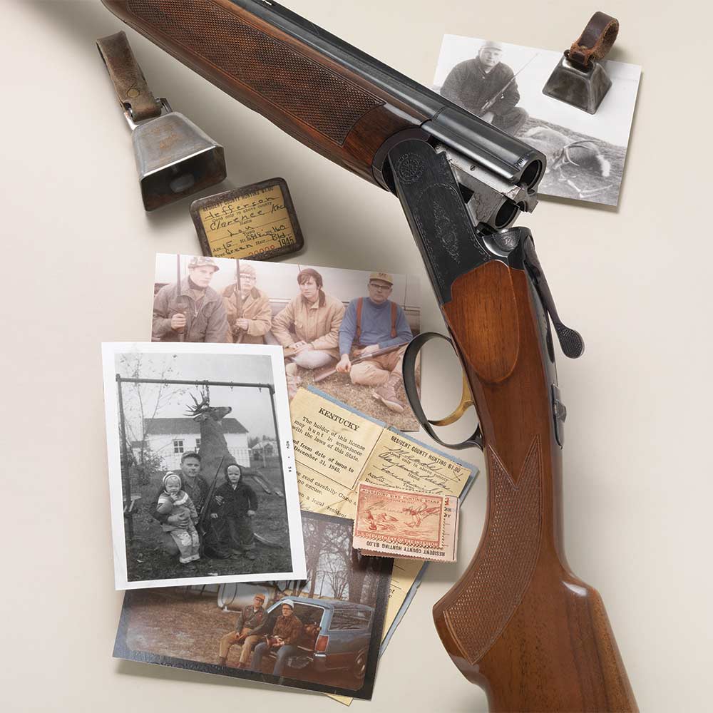 old photographs and a hunting gun