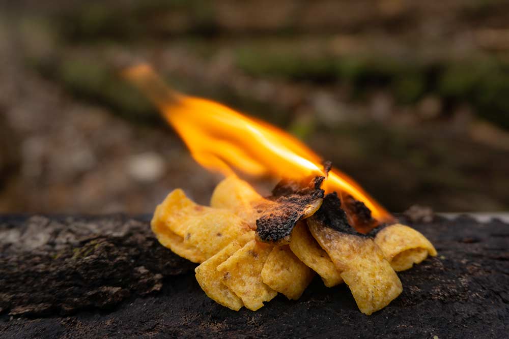 potato chips on fire