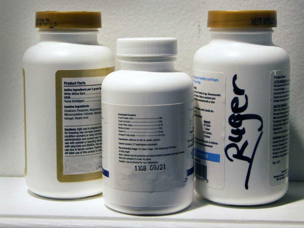 supplements and pill canisters