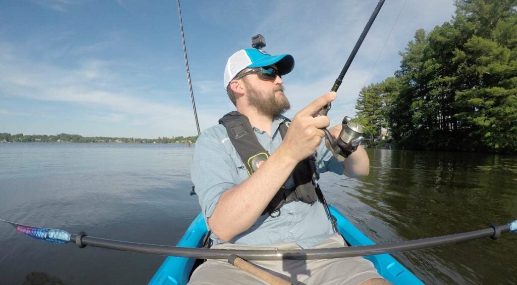 Rigging a DIY ActionHat kit to film freshwater kayak fishing.