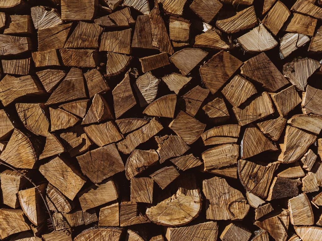 pile of chopped wood