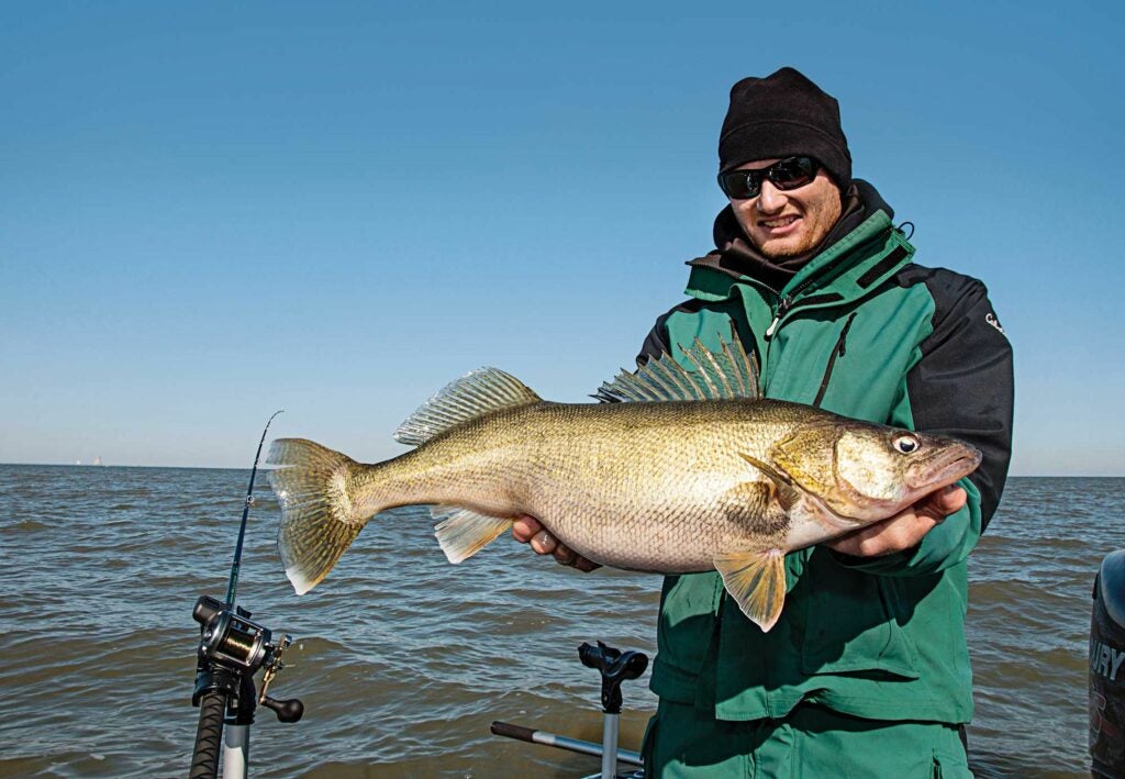 The author with a 10-pound walleye trolled on a stickbait in April.