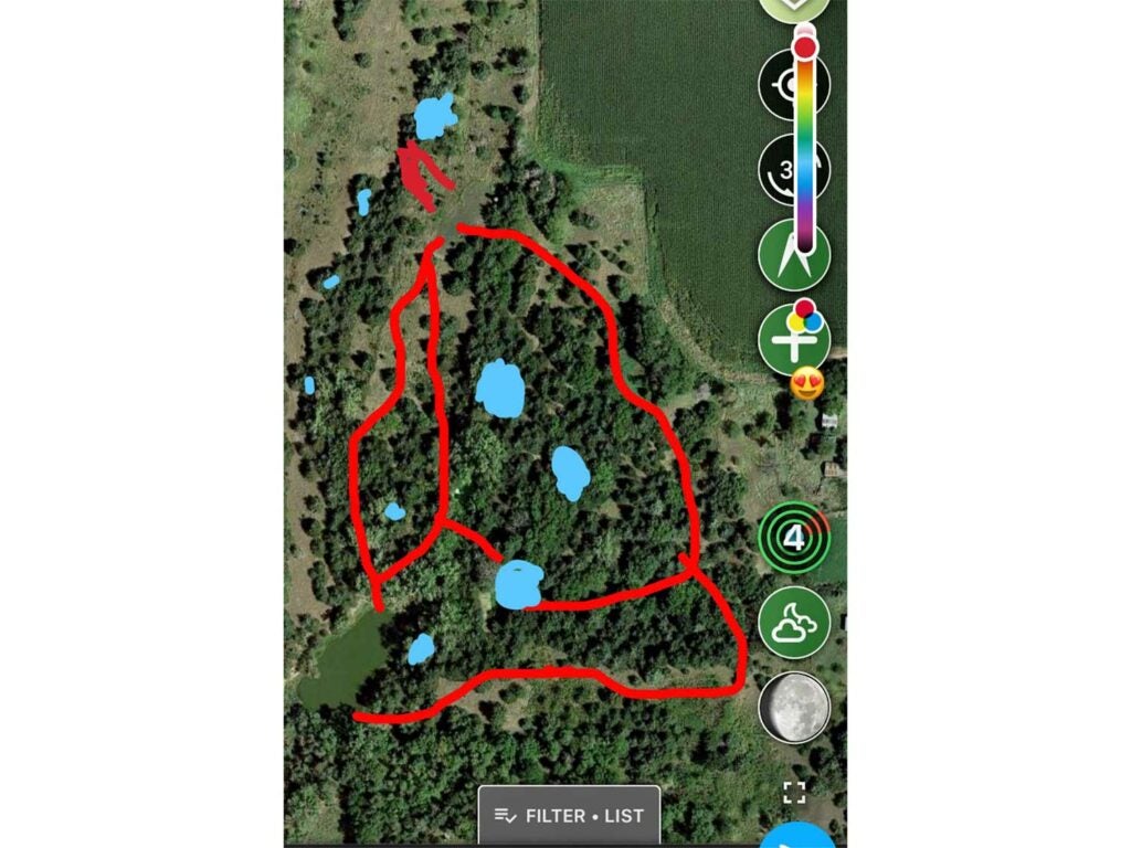a screenshot of a digital app for mapping food plots.