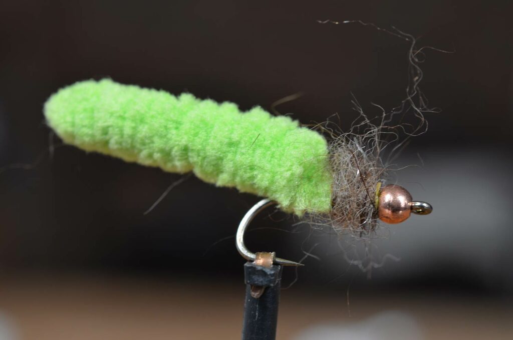 a green Mop Fly lure