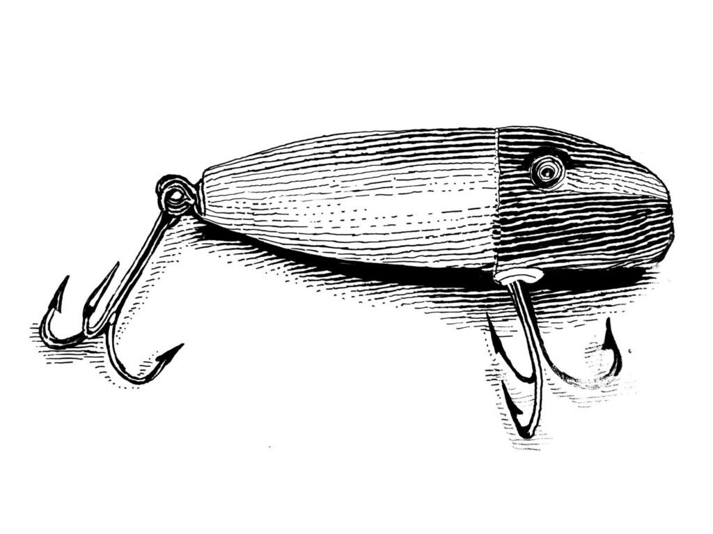 Illustration of a fishing lure.