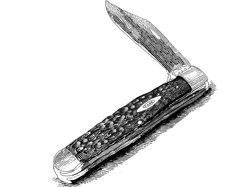 Illustration of a folding Case knife.
