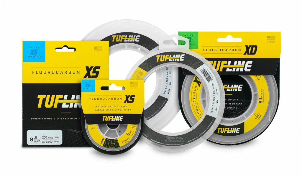 packages of fluorocarbon fishing line.