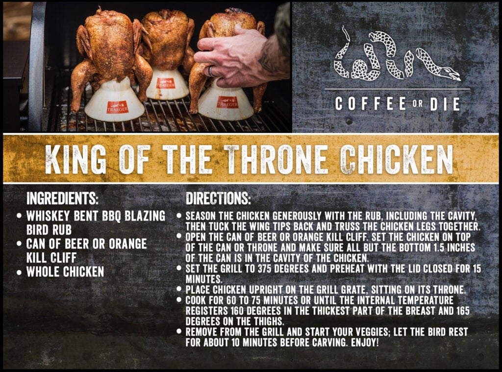 A recipe card for King of the Throne chicken