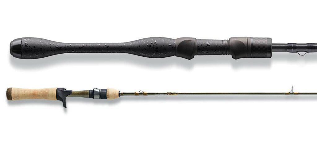 Two St. Croix fishing rods on a white background.
