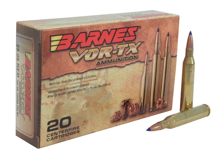 A box of Barnes VOR-TX rifle ammunition.