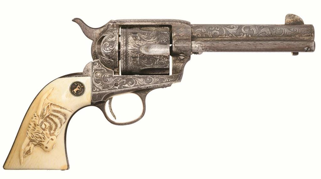 President Roosevelt's Colt revolver on a white background.