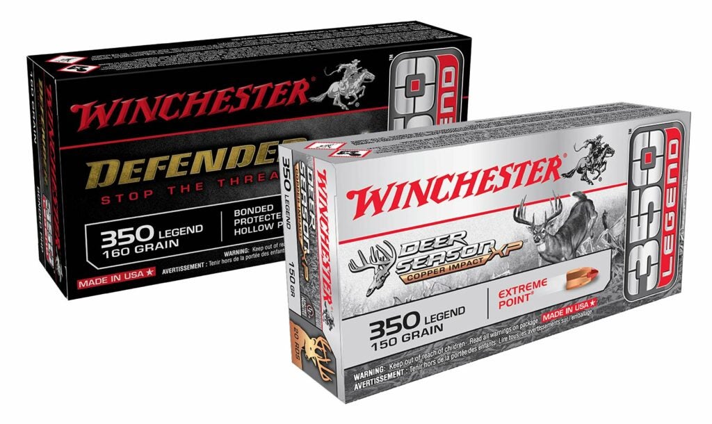 Boxes of Winchester 350 legend ammo.