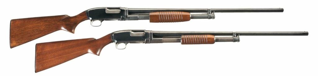 The Winchester Model 12 shotguns.