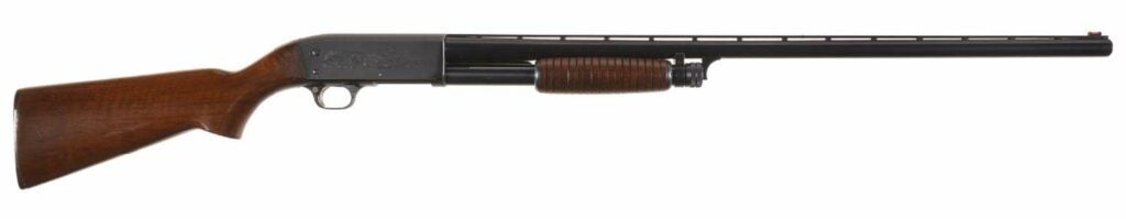 The Ithaca Model 37 Featherlite shotgun.