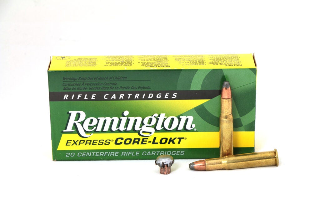 A box of Remington Express Core-Lokt ammo.